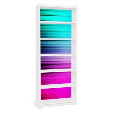 Möbelfolie für IKEA Billy Regal - Klebefolie Rainbow Display