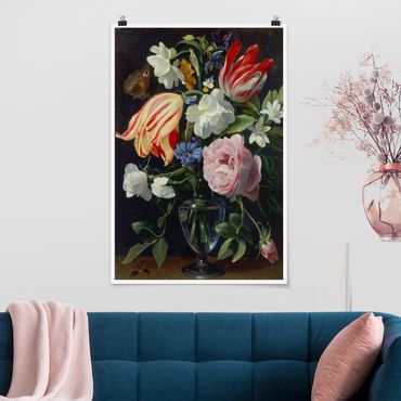 Poster - Daniel Seghers - Vase mit Blumen - Hochformat 3:2