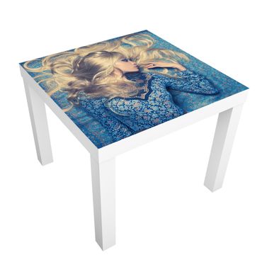 Möbelfolie für IKEA Lack - Klebefolie Hippiegirl in blue