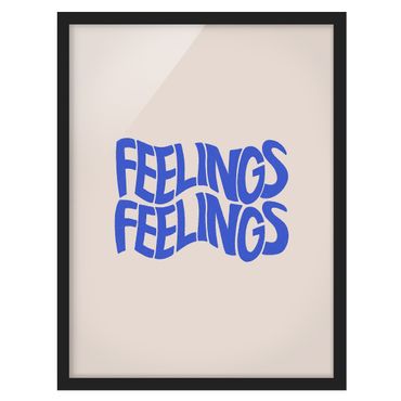 Bild mit Rahmen - Feelings blau - Hochformat 3:4