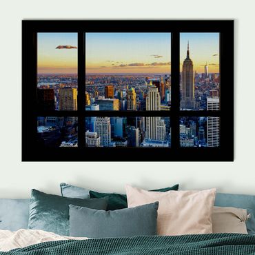 Akustikbild - Fensterausblick - Sonnenaufgang New York