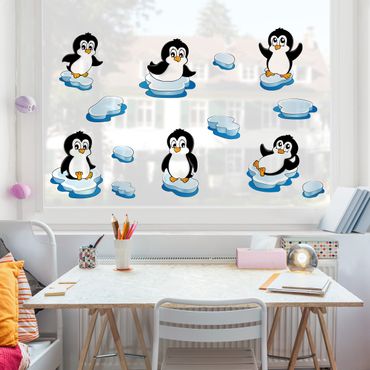 Fensterfolie - Fenstersticker - Pinguin Set
