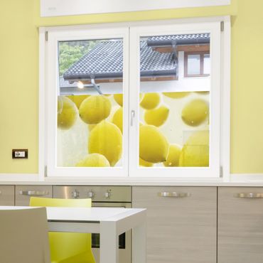 Fensterfolie - Sichtschutz Fenster Zitronen im Wasser - Fensterbilder