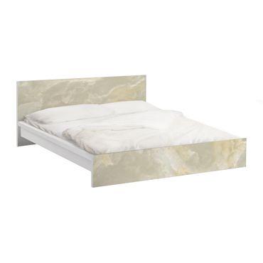 Möbelfolie für IKEA Malm Bett niedrig 140x200cm - Onyx Marmor Creme