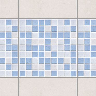 Fliesen Bordüre - Mosaikfliesen Hellblau 20x20cm - Fliesensticker Set