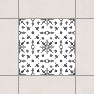 Fliesenaufkleber - Grau Weiß Muster Serie No.6