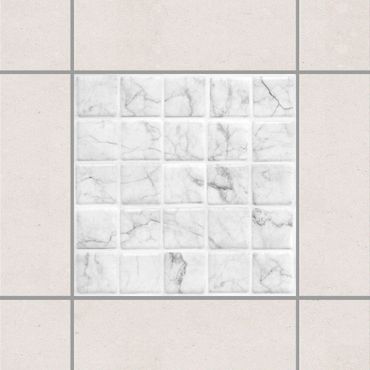 Fliesenaufkleber - Mosaikfliese Mamoroptik Bianco Carrara