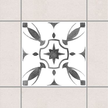 Fliesenaufkleber - Muster Grau Weiß Serie No.1