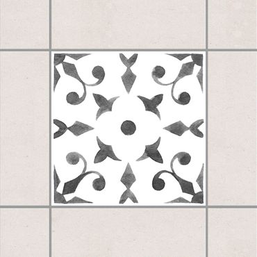 Fliesenaufkleber - Muster Grau Weiß Serie No.6