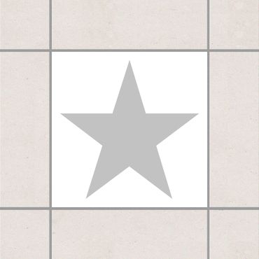 Fliesenaufkleber - No.YK43 Stern Weiß Grau Grau