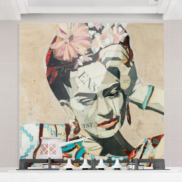 Spritzschutz Glas - Frida Kahlo - Collage No.1