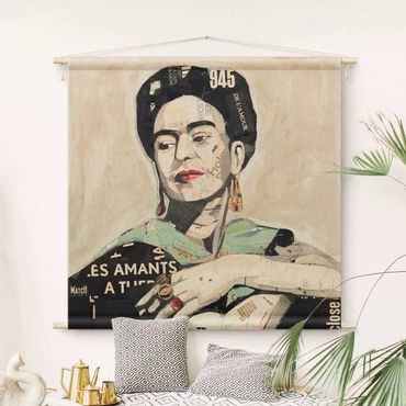 Wandteppich - Frida Kahlo - Collage No.4 - Quadrat 1:1