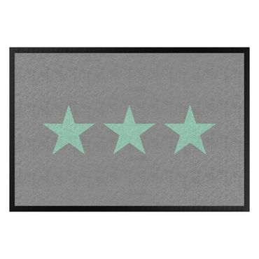 Fußmatte - Drei Sterne grau mint