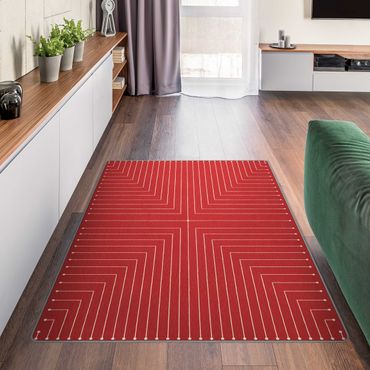 Teppich - Geometrische Ecken rot