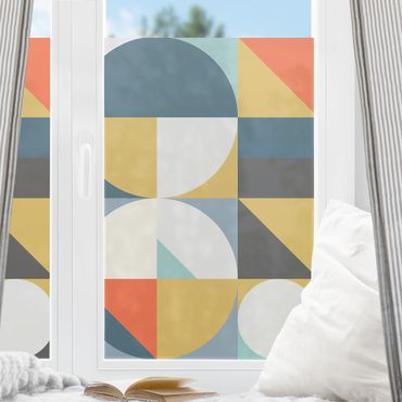 Fensterfolie - Sichtschutz - Geometrische Formen in Bunt - Fensterbilder