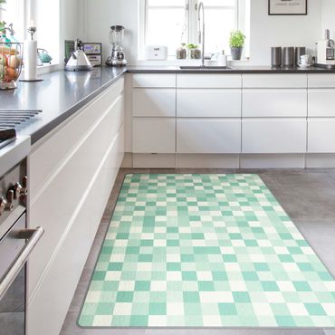 Teppich - Geometrisches Muster Mosaik Mintgrün