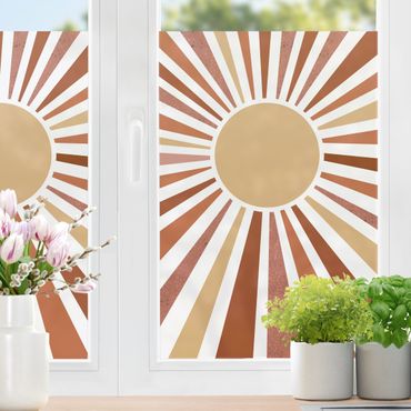 Fensterfolie - Sichtschutz - Goldener Sonnenschein - Fensterbilder