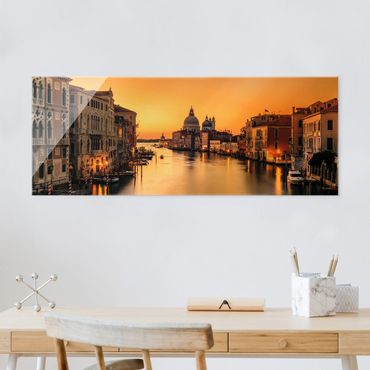 Glasbild - Goldenes Venedig - Panorama 5:2
