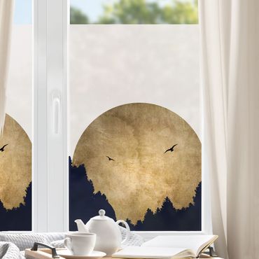 Fensterfolie - Sichtschutz - Goldmond im Wald - Fensterbilder
