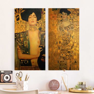 Leinwandbild 2-teilig - Gustav Klimt - Judith und Adele