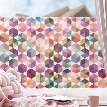 Fensterfolie - Sichtschutz - Hexagon Facetten - Fensterbilder
