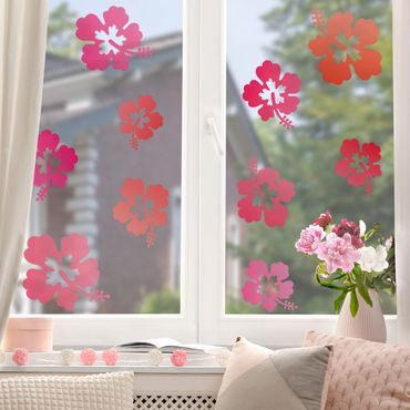 Fensterfolie - Fenstersticker No.546 Hibiskusblüten - Fensterbilder
