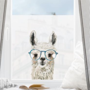 Fensterfolie - Sichtschutz - Hippes Lama mit Brille III - Fensterbilder