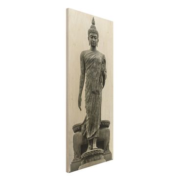 Holzbild Buddha - Buddha Statue - Panorama Hoch