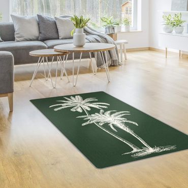 Teppich - Illustration Palmen auf Grün