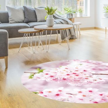 Runder Vinyl-Teppich - Japanische Kirschblüten
