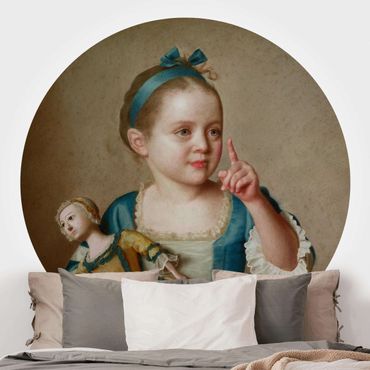 Runde Tapete selbstklebend - Jean Etienne Liotard - Mädchen mit Puppe