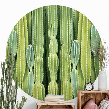 Runde Tapete selbstklebend - Kaktus Wand