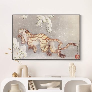 Wechselbild - Katsushika Hokusai - Tiger in Schneesturm