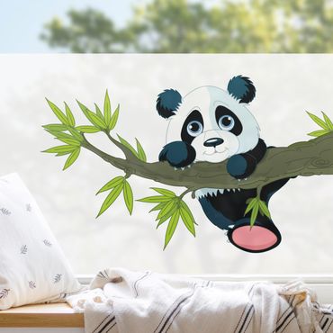 Fensterfolie - Sichtschutz - Kletternder Panda - Fensterbilder