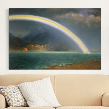 Leinwandbild - Albert Bierstadt - Regenbogen über dem Jenny Lake, Wyoming - Quer 3:2
