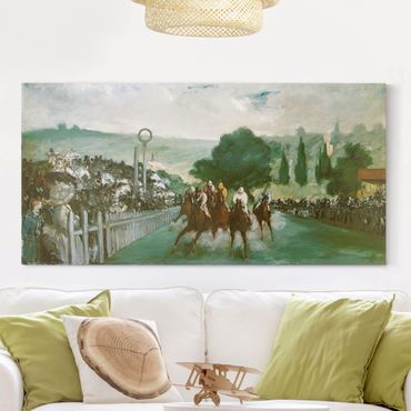 Leinwandbild - Edouard Manet - Pferderennen in Longchamps - Quer 2:1