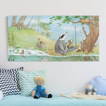 50x40 cm Leinwand Bilder Vlies Leinwandbild für Mädchen und Jungen Wandbilder Kinderzimmer ecowalls Bilder Babyzimmer Schlafzimmer Deko 