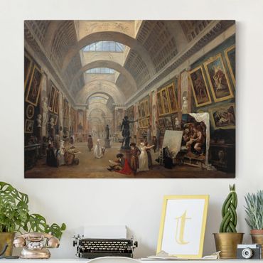 Leinwandbild - Hubert Robert - Ausstattungsprojekt für die große Galerie des Louvre - Quer 4:3