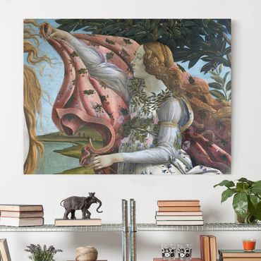 Leinwandbild - Sandro Botticelli - Geburt der Venus. Detail: Flora - Quer 4:3