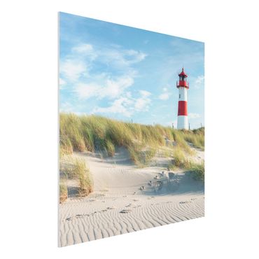 Forex Fine Art Print - Leuchtturm an der Nordsee - Quadrat 1:1