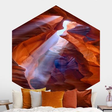 Hexagon Mustertapete selbstklebend - Lichtspiel im Antelope Canyon