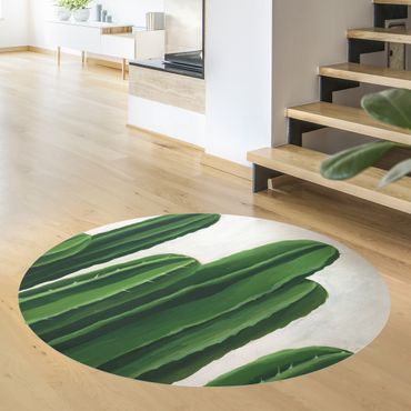 Runder Vinyl-Teppich - Lieblingspflanzen - Kaktus