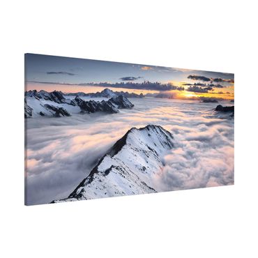 Magnettafel - Blick über Wolken und Berge - Memoboard Panorama Querformat