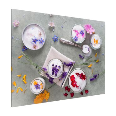 Magnettafel - Essbare Blüten mit Lavendelzucker - Memoboard Querformat