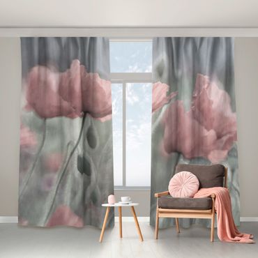 Vorhang - Malerische Mohnblumen