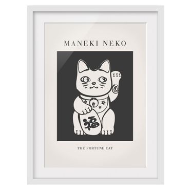 Bild mit Rahmen - Maneki Neko - Die Glückskatze