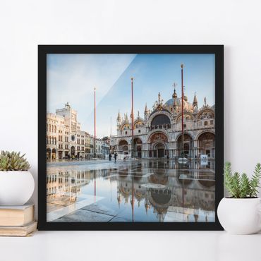Bild mit Rahmen - Markusplatz in Venedig - Quadrat 1:1