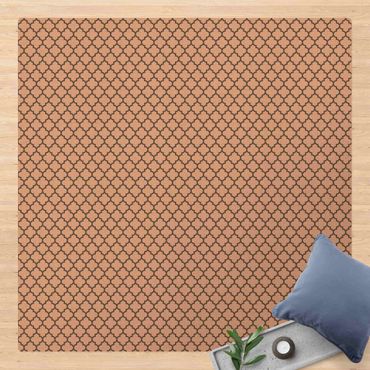 Kork-Teppich - Marokkanisches Muster mit Ornamenten Grau - Quadrat 1:1
