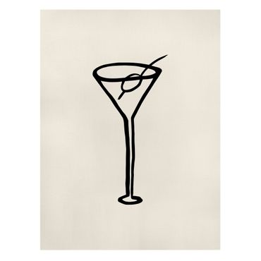 Leinwandbild - Martini mit Olive - Hochformat 3:4