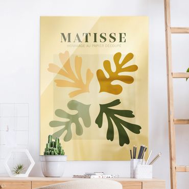 Glasbild - Matisse Interpretation - Blätter - Hochformat 3:4